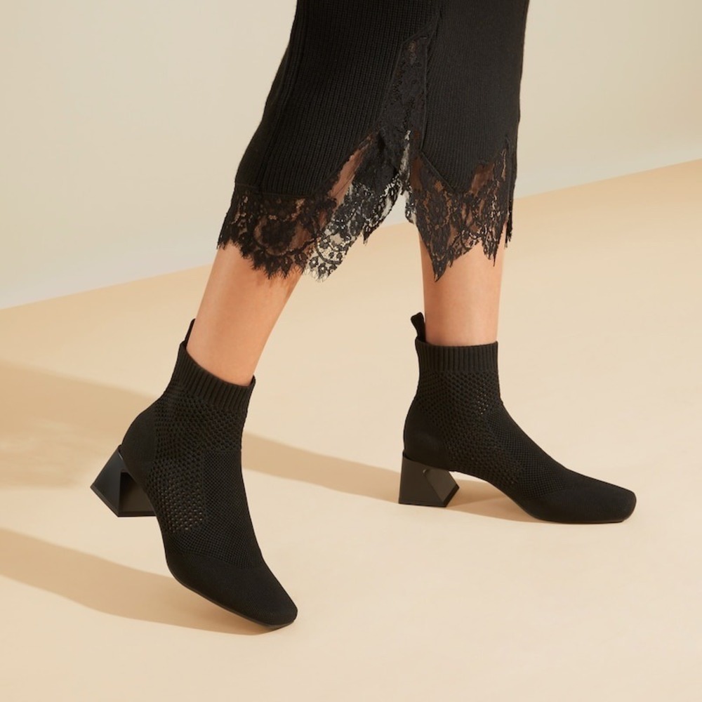 VIVAIA Square Toe Heeled Ankle Boots with Die-Cut Design size  ‎ EU/41.5 US/10
